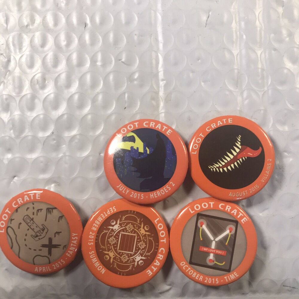 Lot Of 5 Different Loot Crate Pins 2015